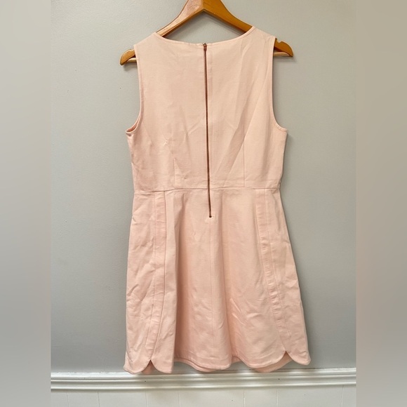 Maison Jules Ballet Blush Pink Bow fit flare pleated Jackie O Dress size Large - Picture 8 of 8